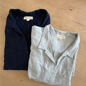 TWO!! Cloth and Stone Button Down Shirts - Navy and Dove Gray